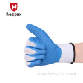 Hespax Latex Crinkle Safety Gloves Rubber Water Oilproof